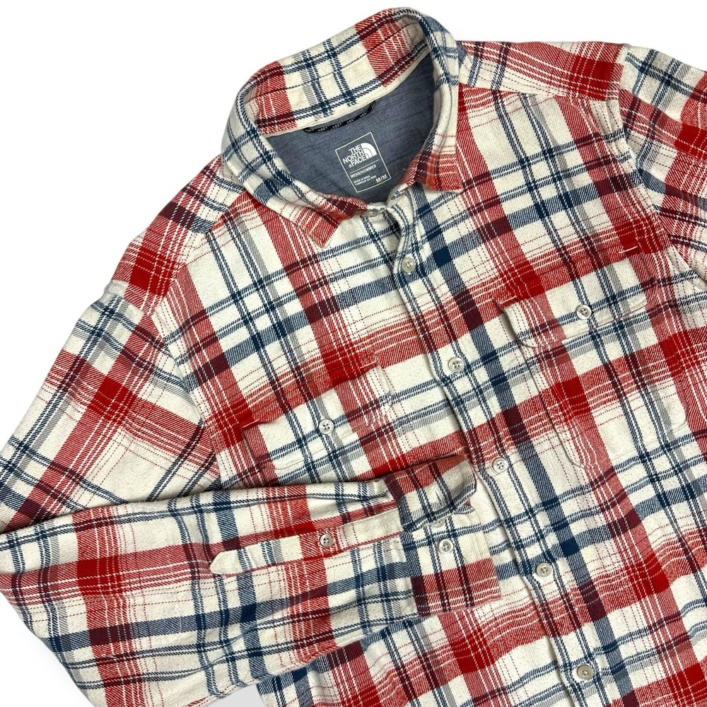 The‎ North Face Flannel Long Sleeve Button Up Shirt Plaid Pockets Men's Medium